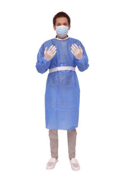 ISOLATION GOWN NON WOVEN BLUE 40 GSM